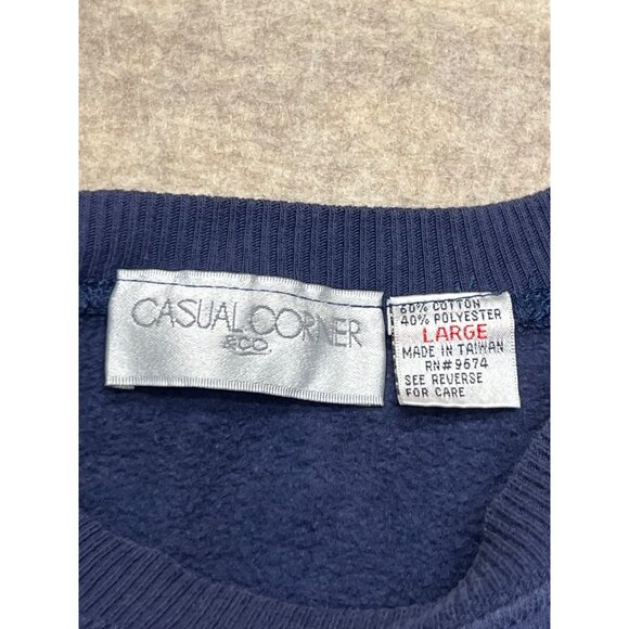 Vintage 90s Casual Corner Holiday Kitten Crewneck Sweatshirt Large Christmas Cat - Picture 4 of 8